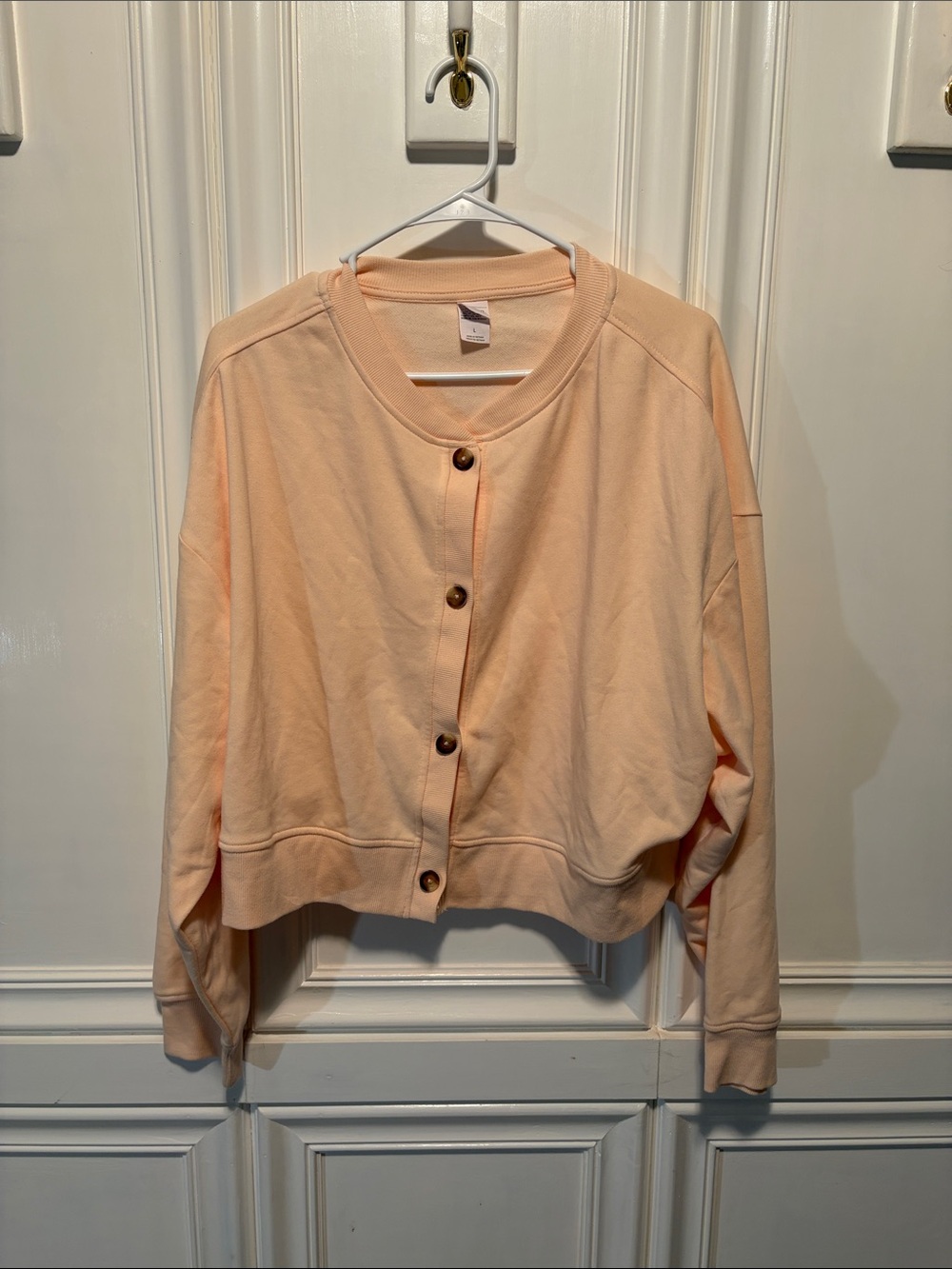 Auden Peach Button-Front Cardigan Sweater